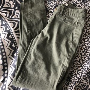 Olive green skinny jeans
